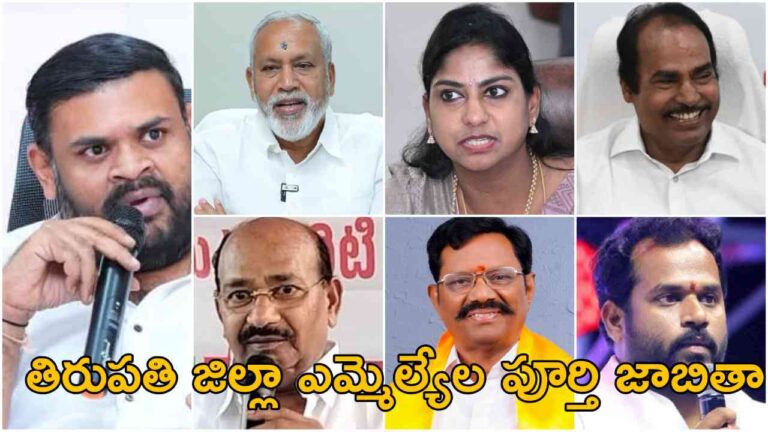 Tirupati District MLA List 2024